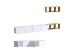 Tv-Møbelsett-Pa TV-møbelsett 215x32 cm Hvit/Brun
