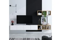 Tv-Møbelsett-Pa TV-møbelsett 215x32 cm Hvit/Brun