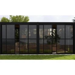 Lagringshus & Boder|Lysthus & Gazebo-PC skyvevegg til paviljong HOME4YOU Mirador-111 4 m Mørk grå