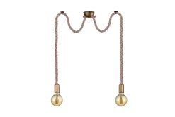 Trio Lighting Pendellampe 2-os. 2xE27 Antikkmessing