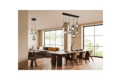 Trio Lighting Pendel TRIO Diva 6-deler, Matt svart/krom