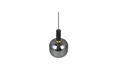 Trio Lighting Pendel TRIO Diva 1-del, Matt svart/krom