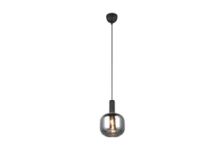 Trio Lighting Pendel TRIO Diva 1-del, Matt svart/krom