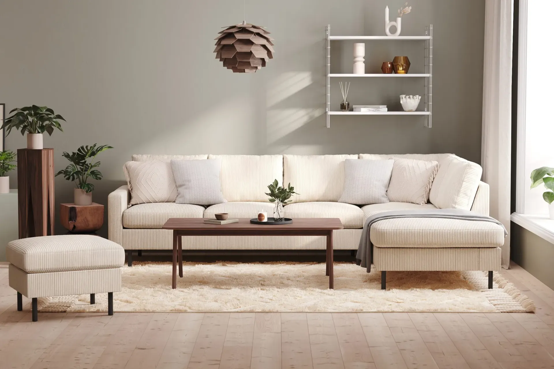 Scandinavian Choice Kontorstol & Skrivebordsstol|Benk-Peppe Fotskammel Beige