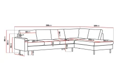 Scandinavian Choice 2 Seter Sofa|Sofa Med Sjeselong-Peppe 4-seters Høyrevendt L-formet Sjeselongsofa i Manchester Beige