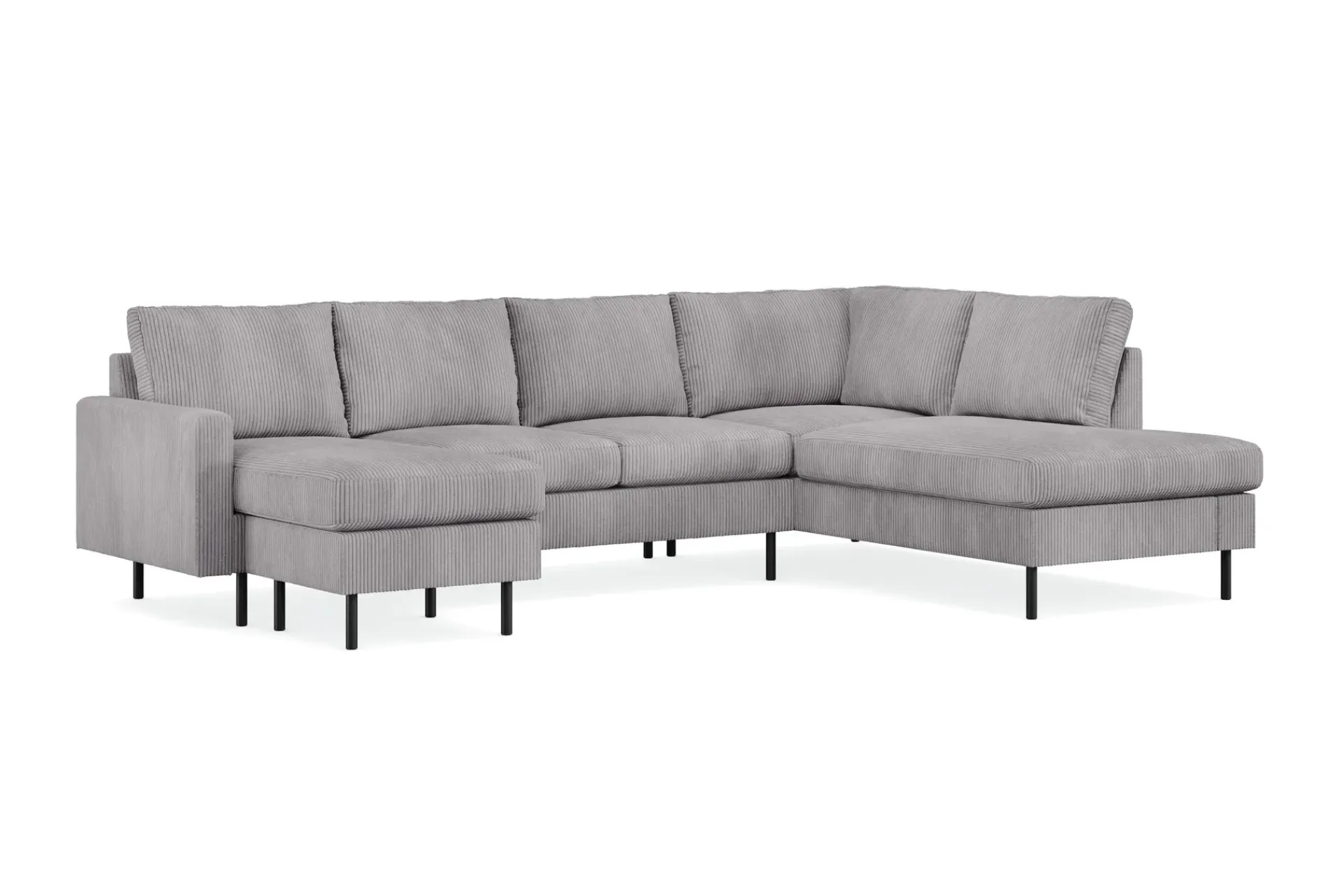 Scandinavian Choice U-Sofa-Peppe 4-seters Høyrevendt U-formet Sofa med Divan og Sjeselong i Manchester Mørkegrå