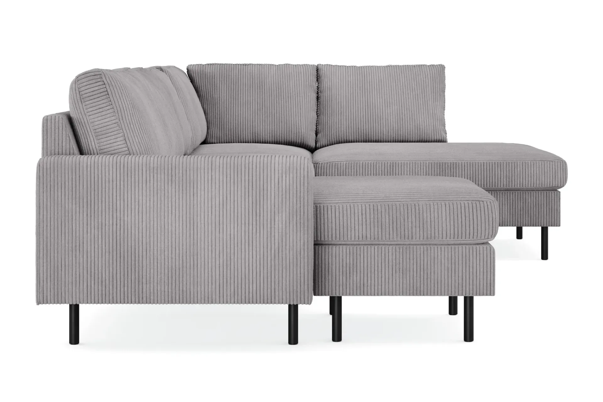 Scandinavian Choice U-Sofa-Peppe 4-seters Høyrevendt U-formet Sofa med Divan og Sjeselong i Manchester Mørkegrå