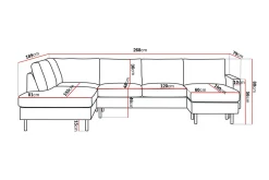 Scandinavian Choice Peppe 4-seters Venstrevendt U-formet Sofa med Divan og Sjeselong i Manchester