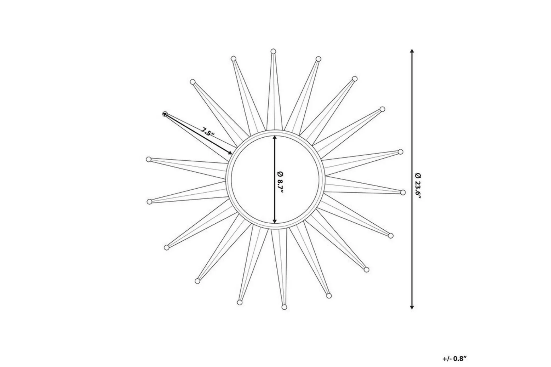 Perelli Speil 60 cm