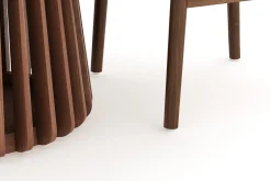 Bark Spisegrupper-Peyra Spisegruppe 120 cm Rundt Spisebord med 4 Dastoori Spisestoler Valnöt