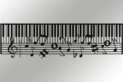 Skilt-Piano Veggdekor Svart
