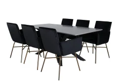 Venture Home Piazza Spisegruppe 180 cm Rektangulær med 6 Petra Stoler