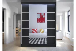 Garderober & Garderobesystem-Pickering Garderobe Med Speil 150x200 cm Svart
