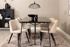 Venture Home Spisegrupper-Pipi Spisegruppe 190 cm inkl. 6 Velvets Stoler Svart