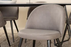 Venture Home Spisegrupper-Pippi spisebord med 6 Fløyel Spisestol Svart