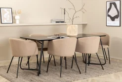 Venture Home Pippi spisebord med 6 stk Berit Spisestol