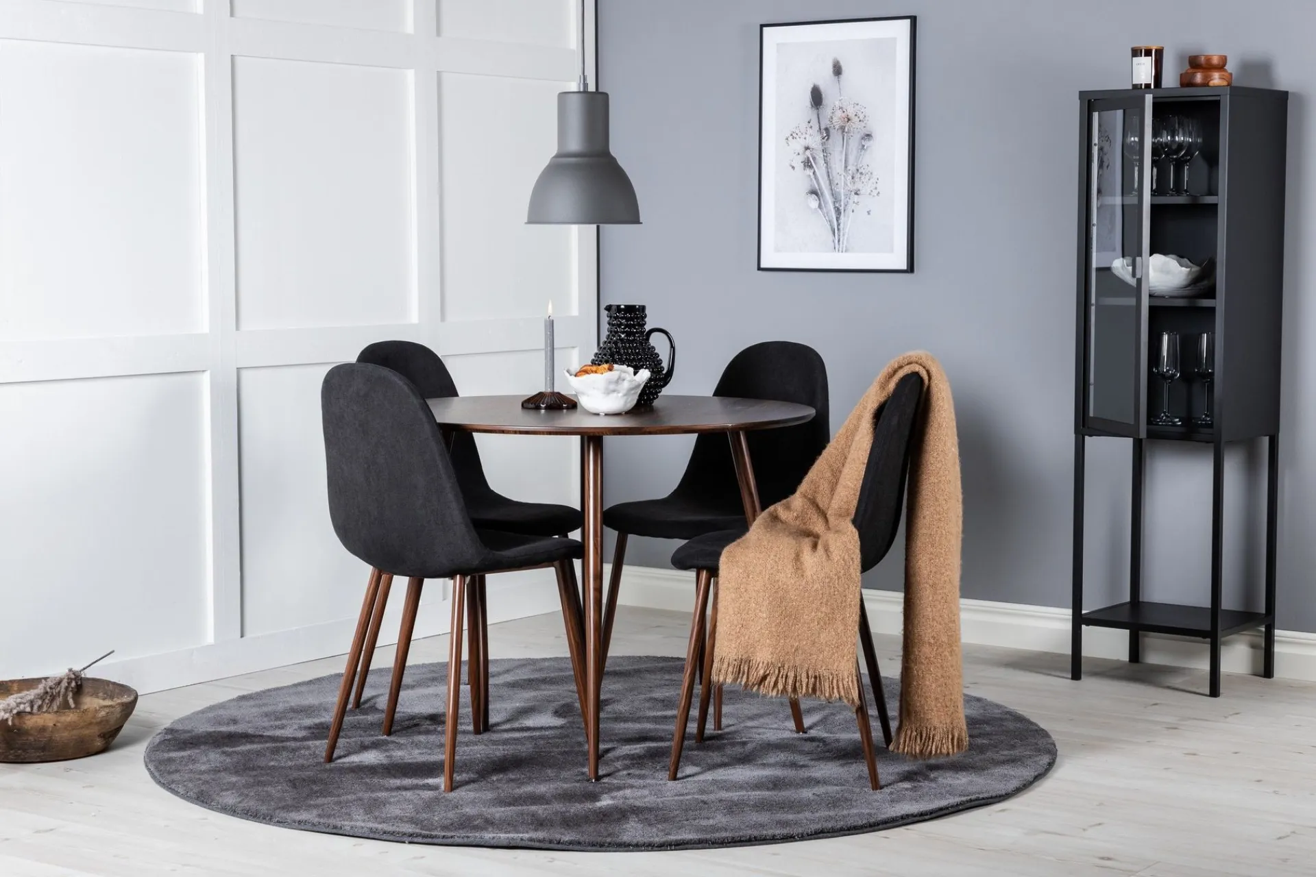 Venture Home Plaza Spisegruppe 100 cm Rund med 4 Polar Stoler
