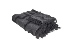 Tepper & Pledd-Pledd Chack Grå/svart, 220x240 cm Grey,Svart