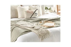 Pledd Tilmi Beige/hvit