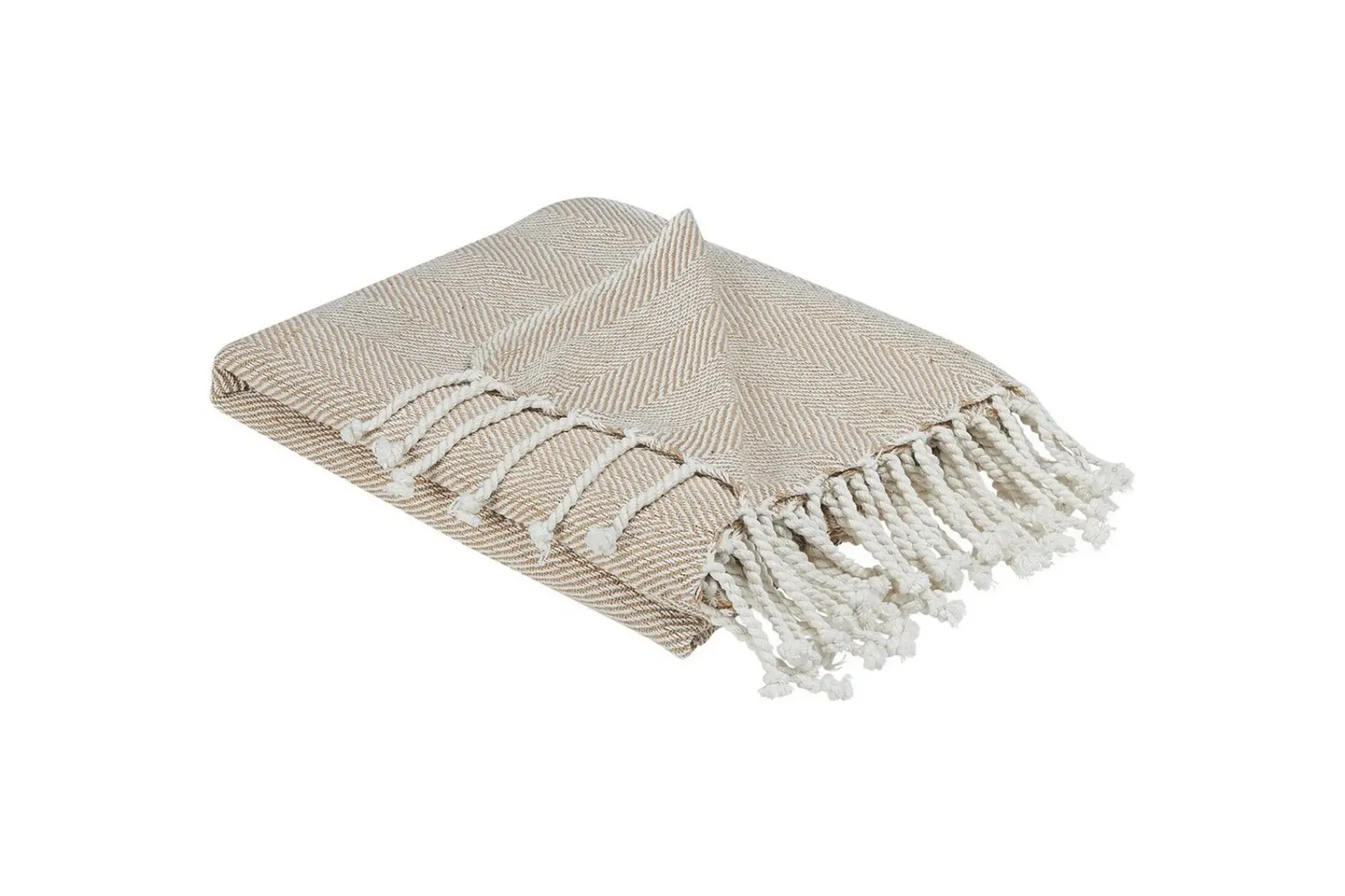 Pledd Tilmi Beige/hvit