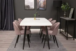 Venture Home Polar Spisegruppe 240 cm Rektangulær med 6 Velvet Stoler