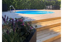 Planet Pool Basseng-Pool over bakken stålveggbasseng Premium rund 4,2x1,2 m nedgravd L:Bl Blå