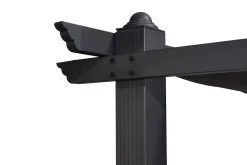 Comfort Garden Markiser|Paviljonger-Porto pergola 3x3 m i aluminium med tak for solskjerming Mørkgrå