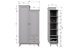 Oppbevaringsskap|Skap-Portsea Oppbevaringsskap 98x190 cm Offwhite