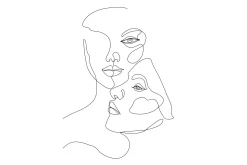 Venture Home Posters|Posters-Poster Faces 70x100 cm Svart/Hvit