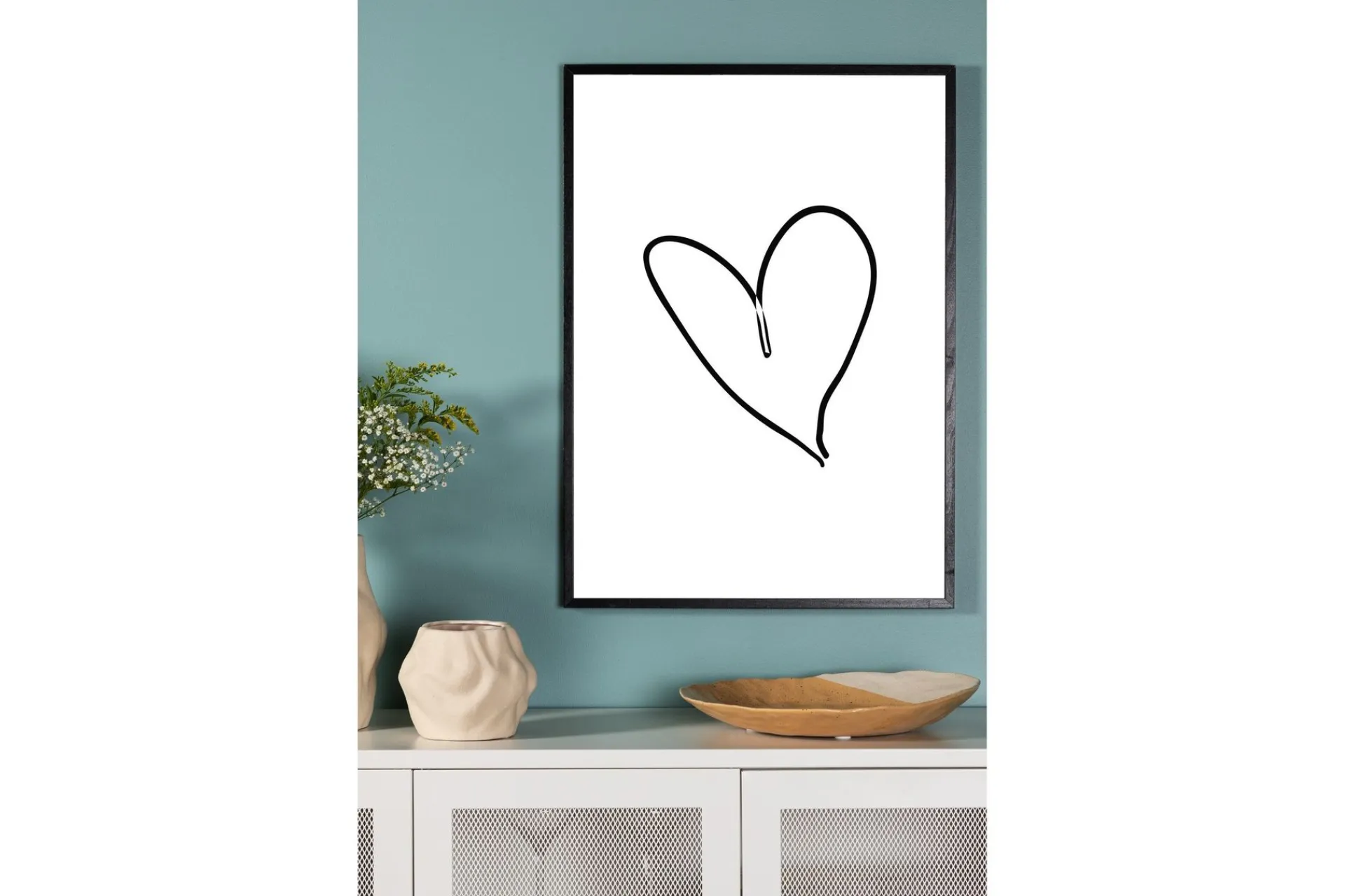 Venture Home Posters|Posters-Poster Heart 50x70 cm Svart/Hvit