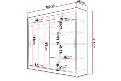 Scandinavian Choice Prag Garderobe med Speil 180x215 cm