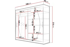 Scandinavian Choice Garderober & Garderobesystem-Prag Garderobe med Speil 180x215 cm Svart