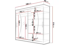 Scandinavian Choice Prag Garderobe Skyvedører Bøyd Speil