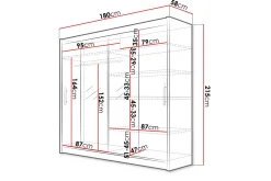 Scandinavian Choice Vegghengt Oppbevaring|Knaggerekke-Prag Garderobe 180x57x215 cm Hvit