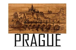 Skilt-Prague Veggdekor Svart/Valnøtt