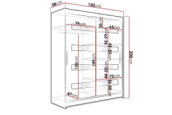 Presto Garderobe 58x150 cm