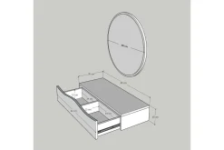 Princesse Overskap med speil 82 cm