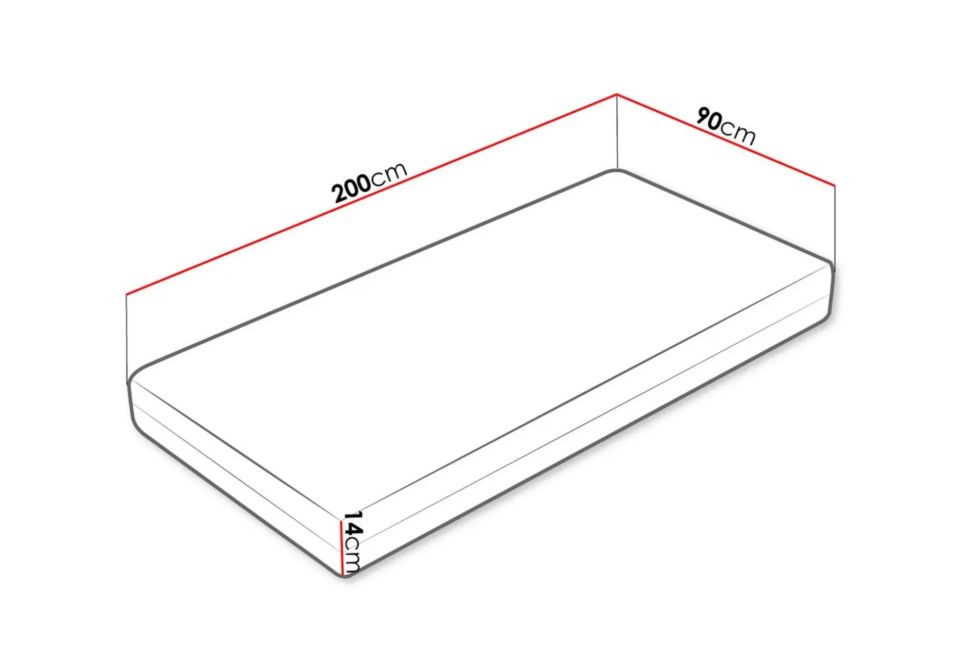Stellebord|Oppbevaring Barnerom-Profi Madrass 90x200 cm Hvit