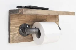 Baderom-Pukkuri Papirholder 30 cm Brun,Svart