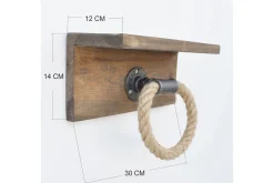 Vegghylle-Pukkuri Veggoppheng 30 cm Brun