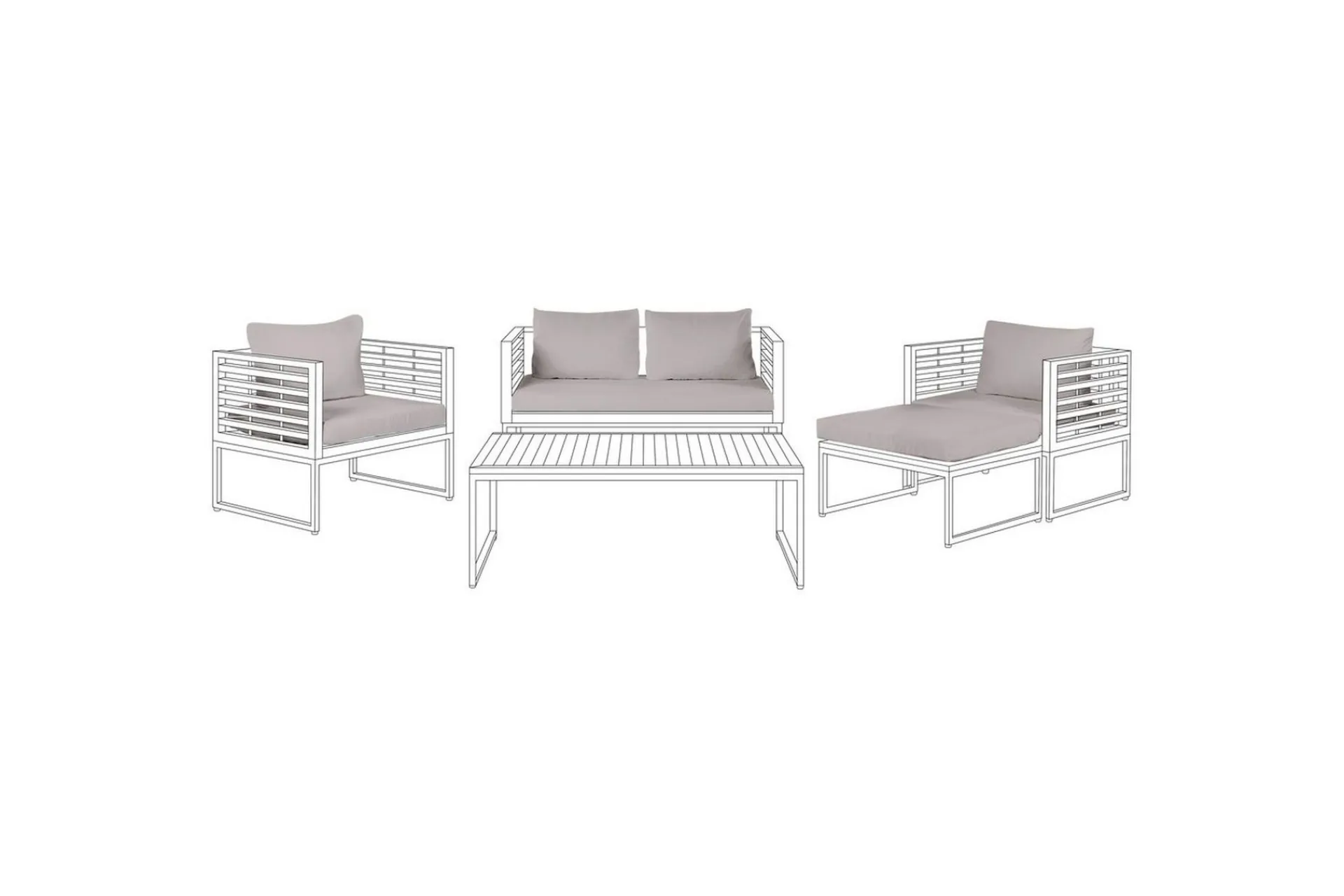 Utendørstrekk|Puter-Putevar Bermuda Grey