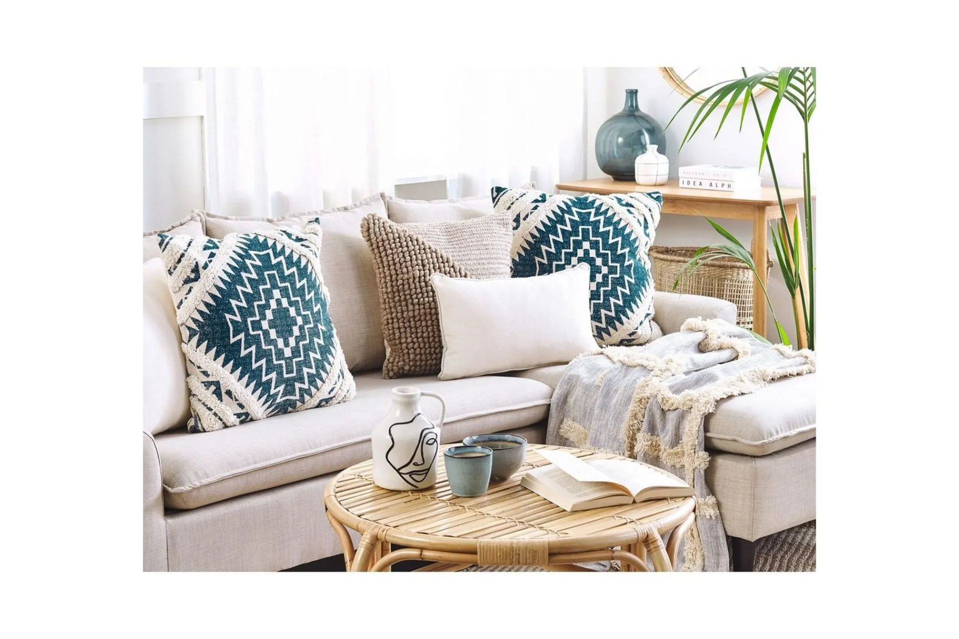 Hagepute|Hagepute-Pynteputer Safi sett med 2 Blå,Beige