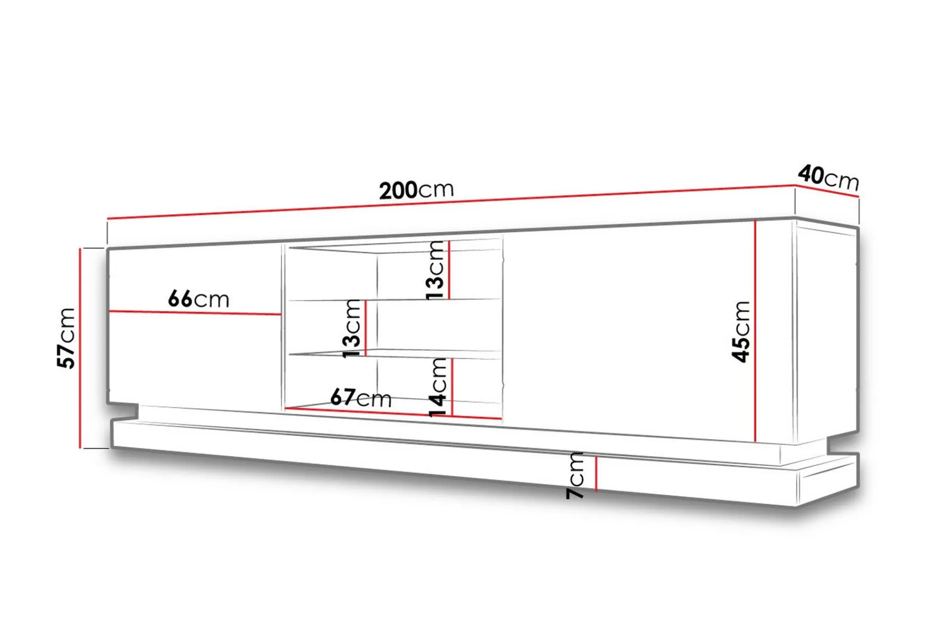 Qiu TV-Benk 40x200 cm