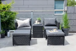 Venture Home Cafesett|Balkonggrupper-Quad Balkonggruppe 2-seters Svart