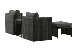 Venture Home Cafesett|Balkonggrupper-Quad Balkonggruppe 2-seters Svart