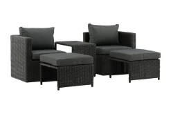 Venture Home Cafesett|Balkonggrupper-Quad Balkonggruppe 2-seters Svart