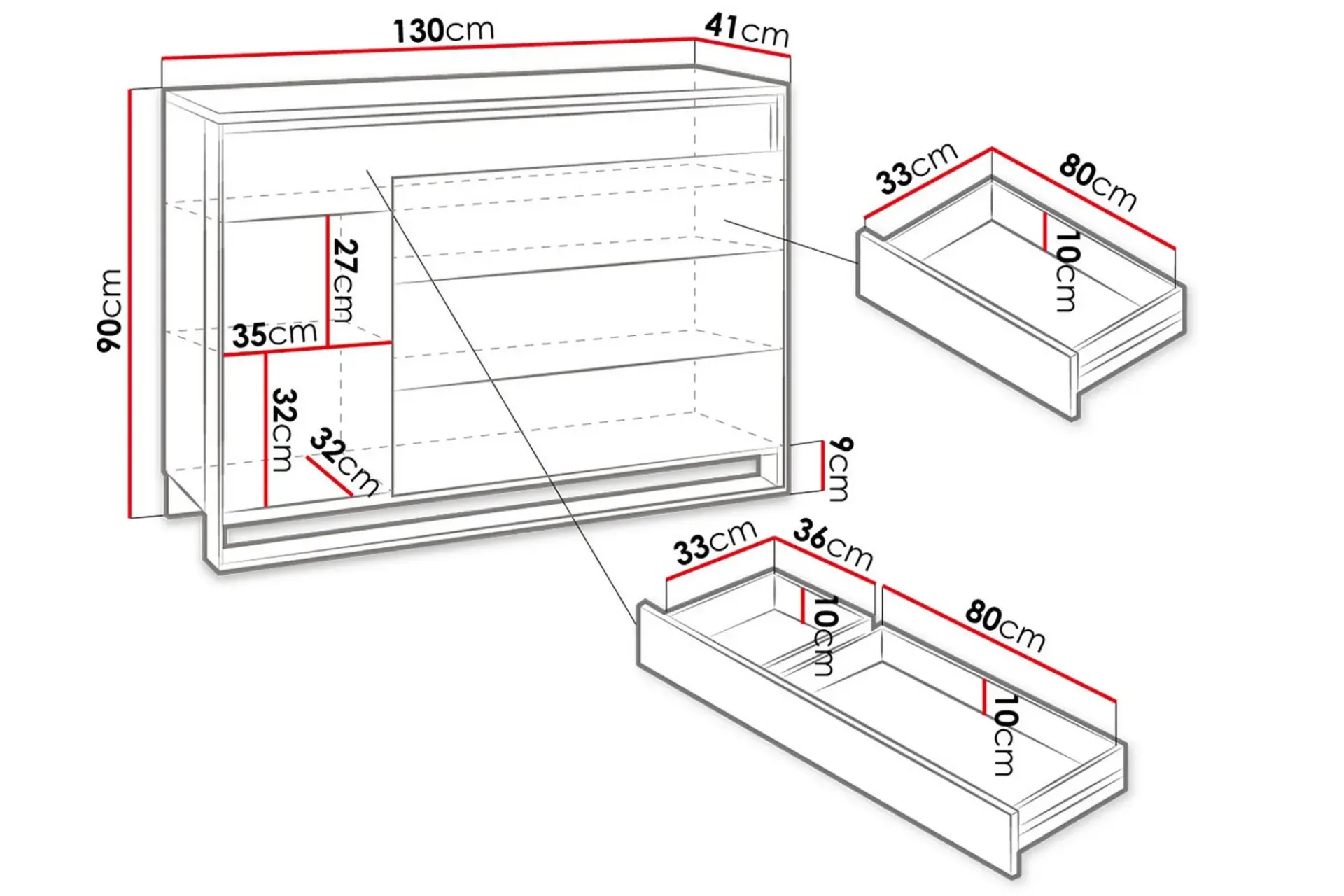 Quant Kommode 41x130 cm