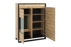 Vitrineskap|Skap-Quant Vitrineskap 41x110 cm Svart,Tre/Natur