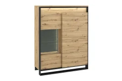 Vitrineskap|Skap-Quant Vitrineskap 41x110 cm Svart,Tre/Natur