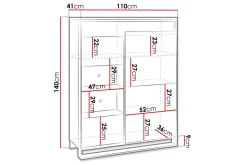 Vitrineskap|Skap-Quant Vitrineskap 41x110 cm Svart,Tre/Natur
